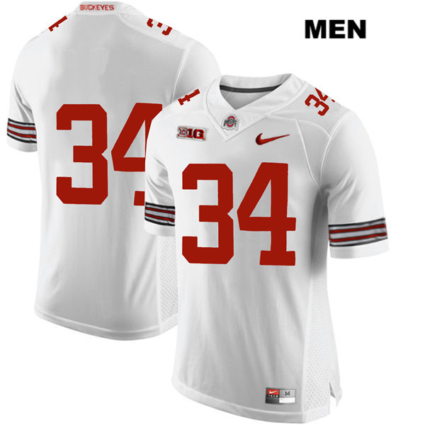 Ohio State Buckeyes Men's Mitch Rossi #34 White Authentic Nike No Name College NCAA Stitched Football Jersey UH19F84OJ